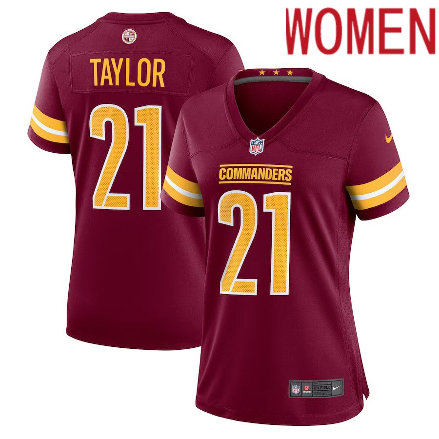 Women Washington Commanders 21 Sean Taylor Nike Burgundy Retired Player Game NFL Jersey